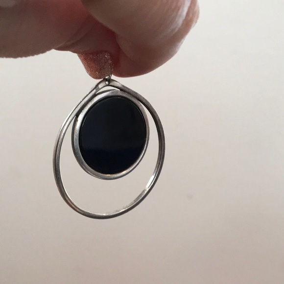 Sterling & Onyx Pendant - Picture 3 of 5